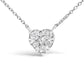 14K White Gold 1/4 Cttw Diamond Composite Heart Pendant Necklace - 18" Inches