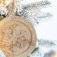 Wooden Hanging Circle With Snowflake Cut Christmas Ornaments (Set of 12)