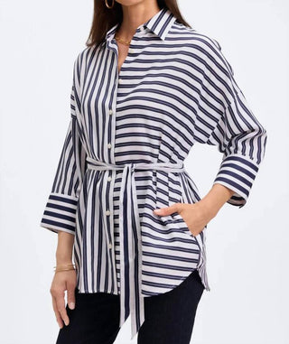 Foxcroft - Avery 3/4 Sleeve Shirt with Sash