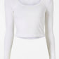 Bandier - Rivington Ribbed Long Sleeve Scoop Neck Crop Top