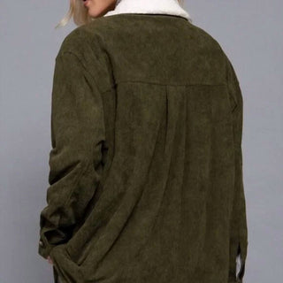 Active Usa - Faux Fur Corduroy Jacket