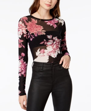 Material Girl Juniors Printed Mesh Bodysuit