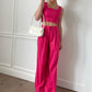 Lucy Paris - Tia Linen Pleated Wide Leg Pants