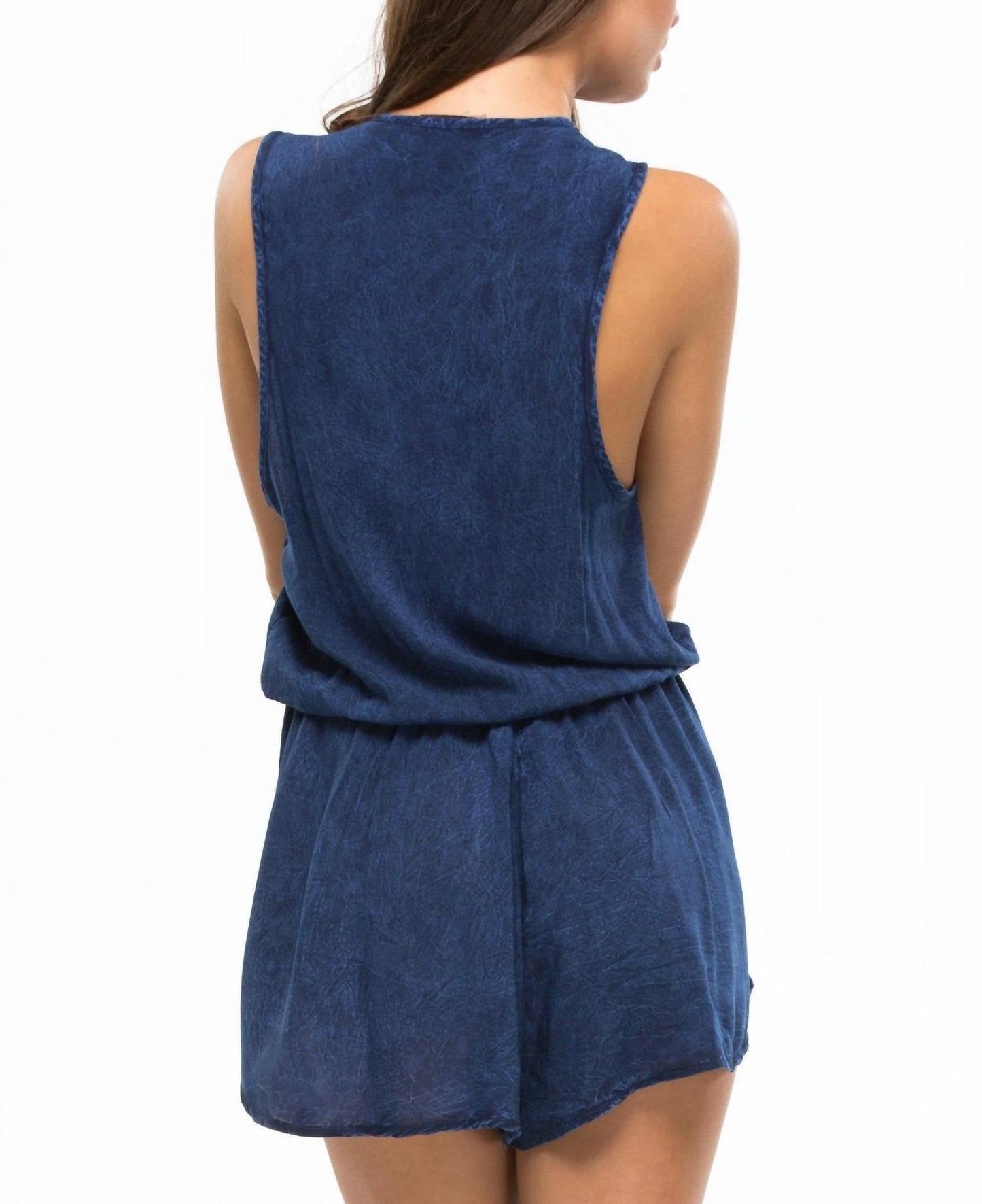 Blue Life - Deep V-neck Sleeveless Romper