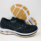 Mizuno Women's Wave Rider 24 Knit Running Shoe Black/Dark Shadow Size 6.5 B(M) US