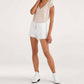 7 For All Mankind - High Waist Frayed Exposed Buttons Hem Shorts