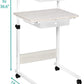 Adjustable Overbed Bedside Table with Wheels (Hospital and Home Medical Use)