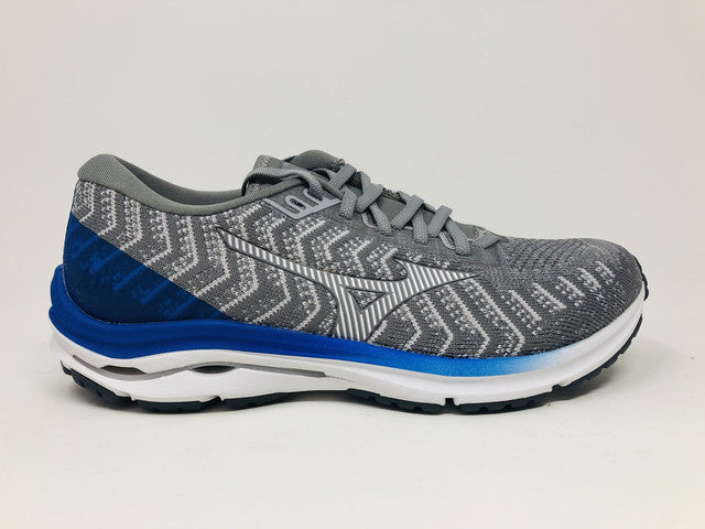 Mizuno Men's Wave Rider 24 Waveknit Running Shoe Frost Grey/White Size 7.5 D(M) Us