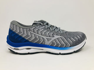 Mizuno Men's Wave Rider 24 Waveknit Running Shoe Frost Grey/White Size 7.5 D(M) Us