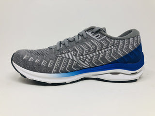 Mizuno Men's Wave Rider 24 Waveknit Running Shoe Frost Grey/White Size 7.5 D(M) Us