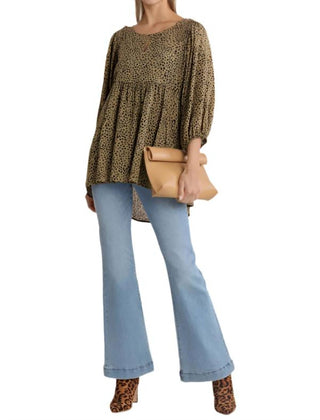 Umgee - Babydoll Keyhole Blouse