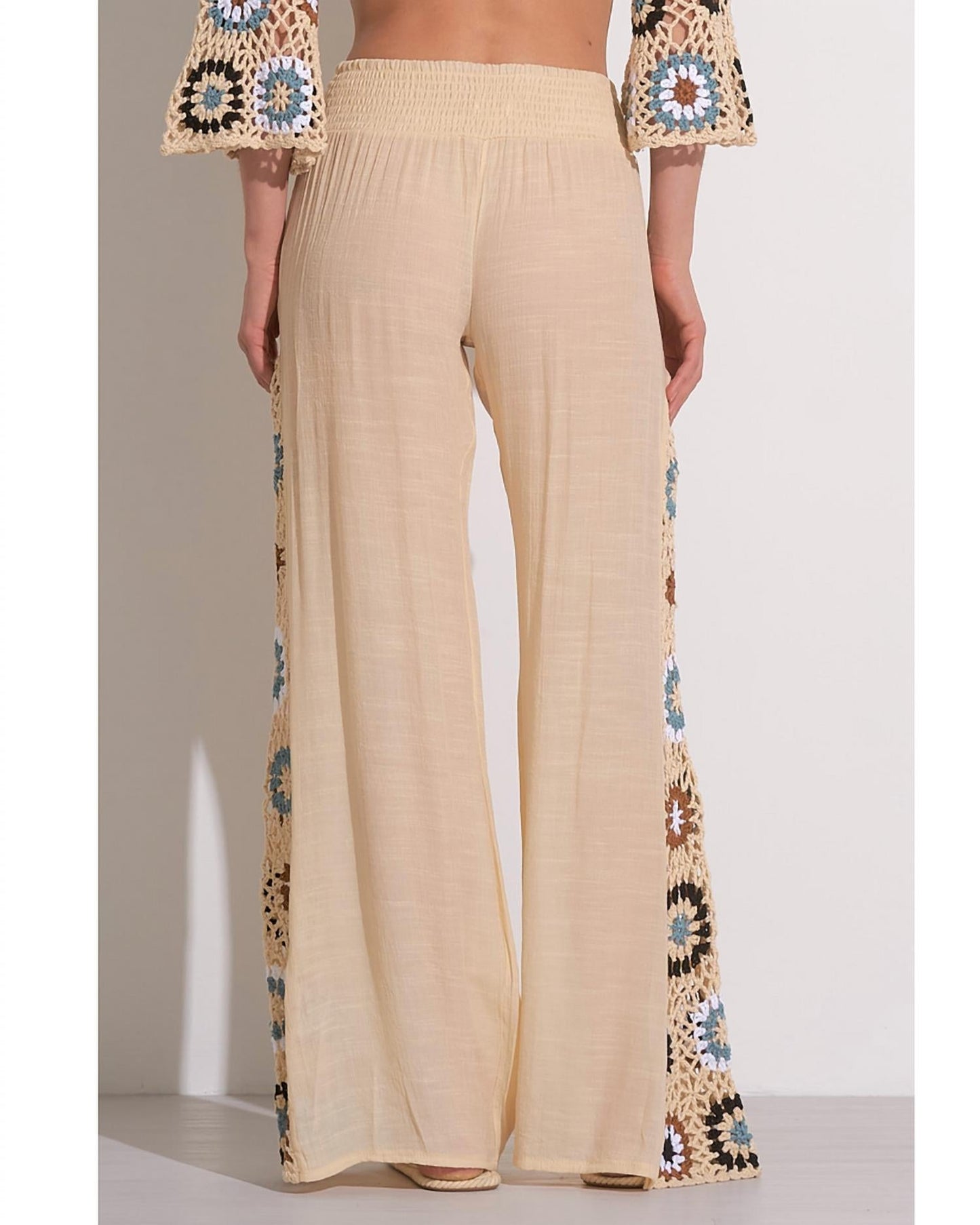 Elan - Women's Crochet Panel Pants