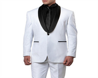 TAZIO Men's Slim Fit Tuxedo White Size 42X36