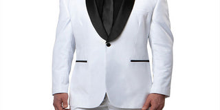 TAZIO Men's Slim Fit Tuxedo White Size 42X36