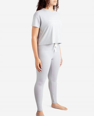 Danskin - Ribbed Boxy Raglan Tee Sleep Set With High Waisted Leggings