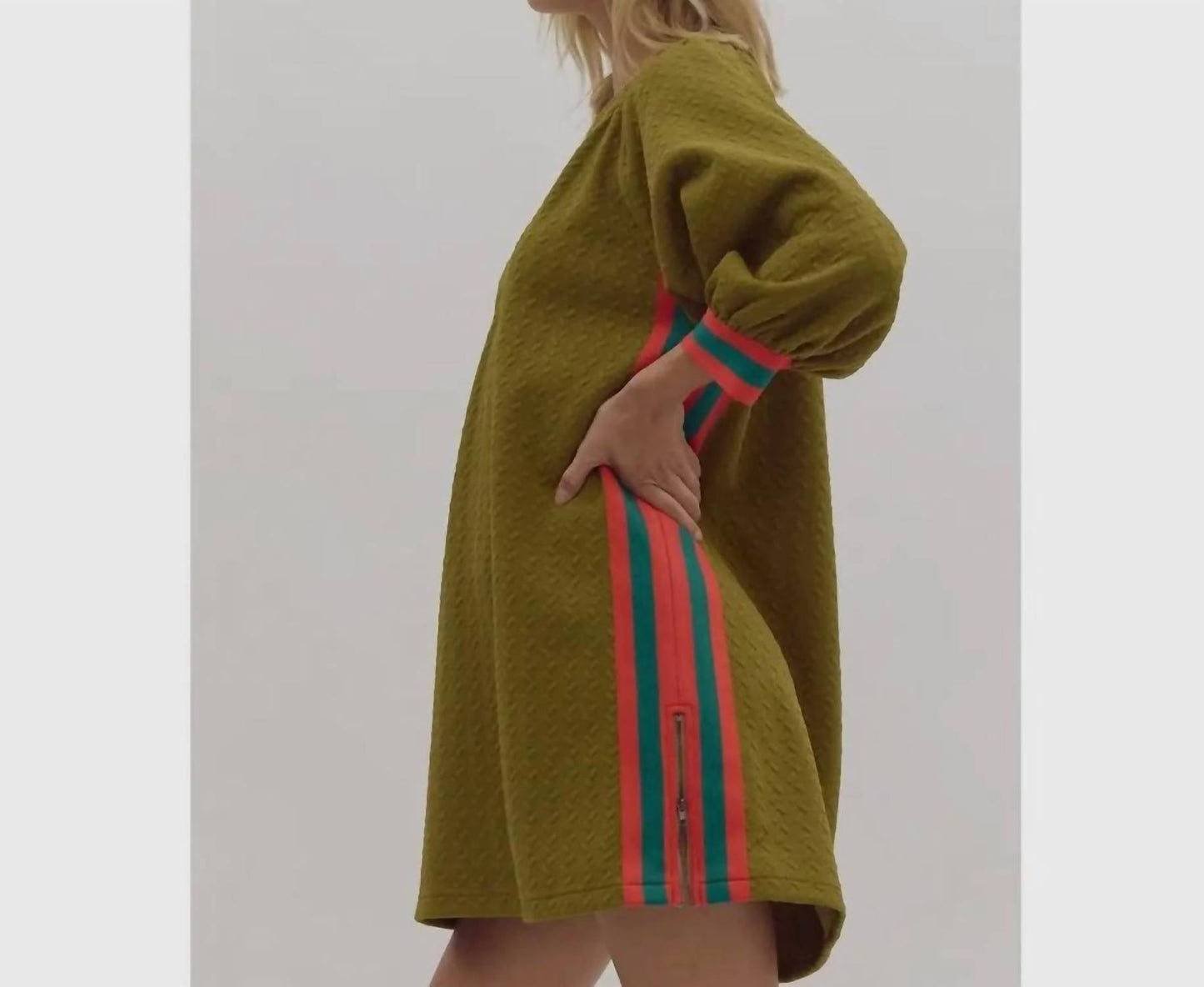 Entro - Sporty Side Stripe Pullover Mini Dress