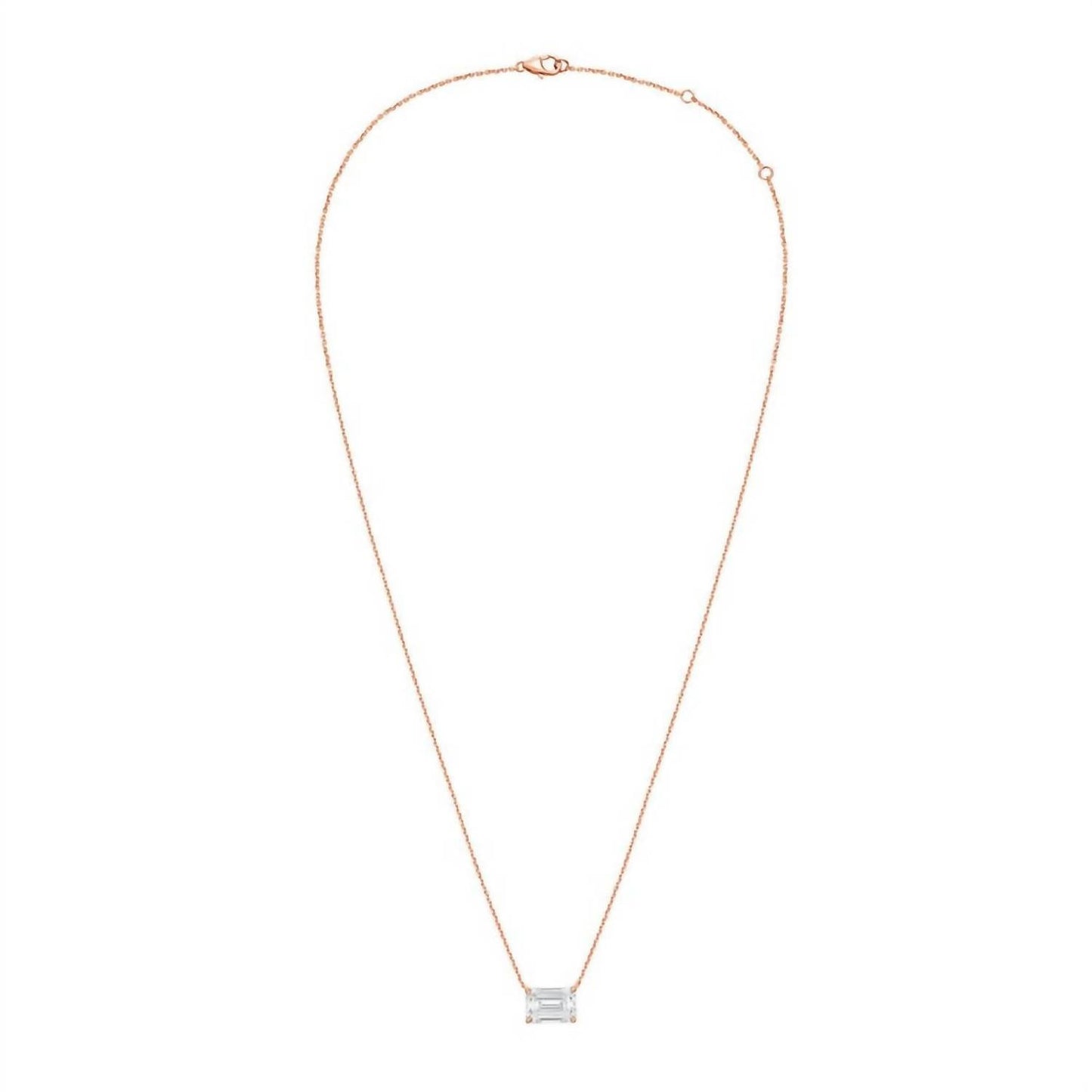 Diana M Jewels - Lab Grown East West Diamond Solitaire Pendant Necklace