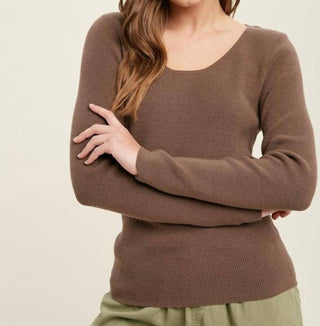 Wishlist - Reagan Ribbed Open Back Sweater