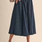 Klesis - Denim Balloon Midi Skirt