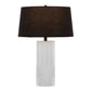 Petra 26" Contemporary Polyresin Table Lamp in Cream and Black - Set of 2