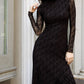 Mima Rosso - Velvet Print Mesh Dress