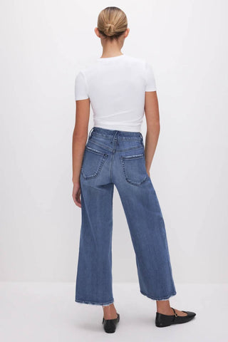 Good American - Good Waist Cropped Palazzo Jeans