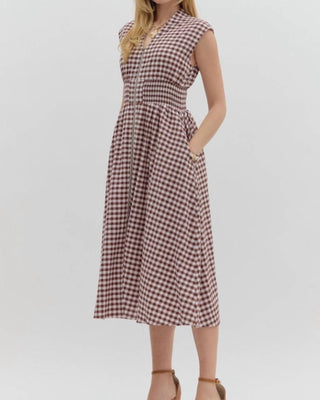 Entro - Ginger Gingham Midi Dress