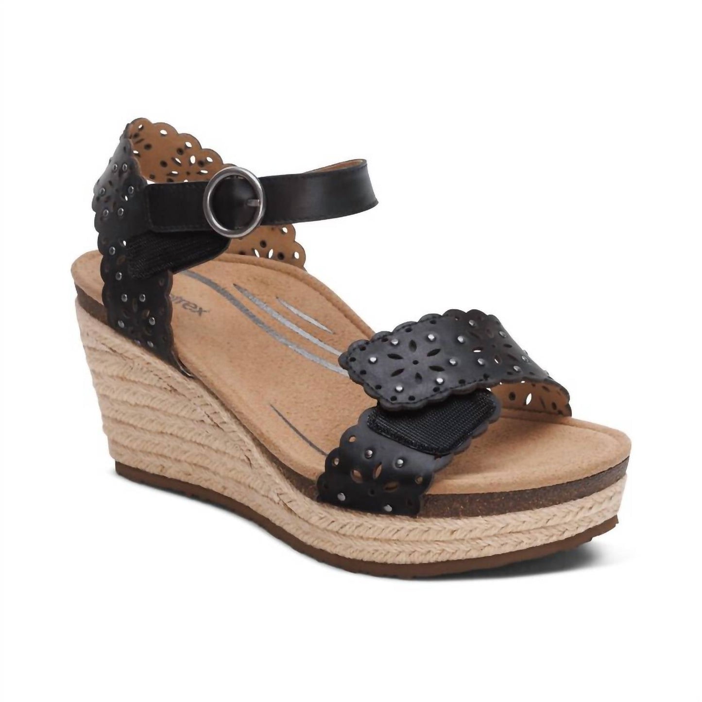 Aetrex - Women's Sydney Quarter Strap Espadrille Wedge