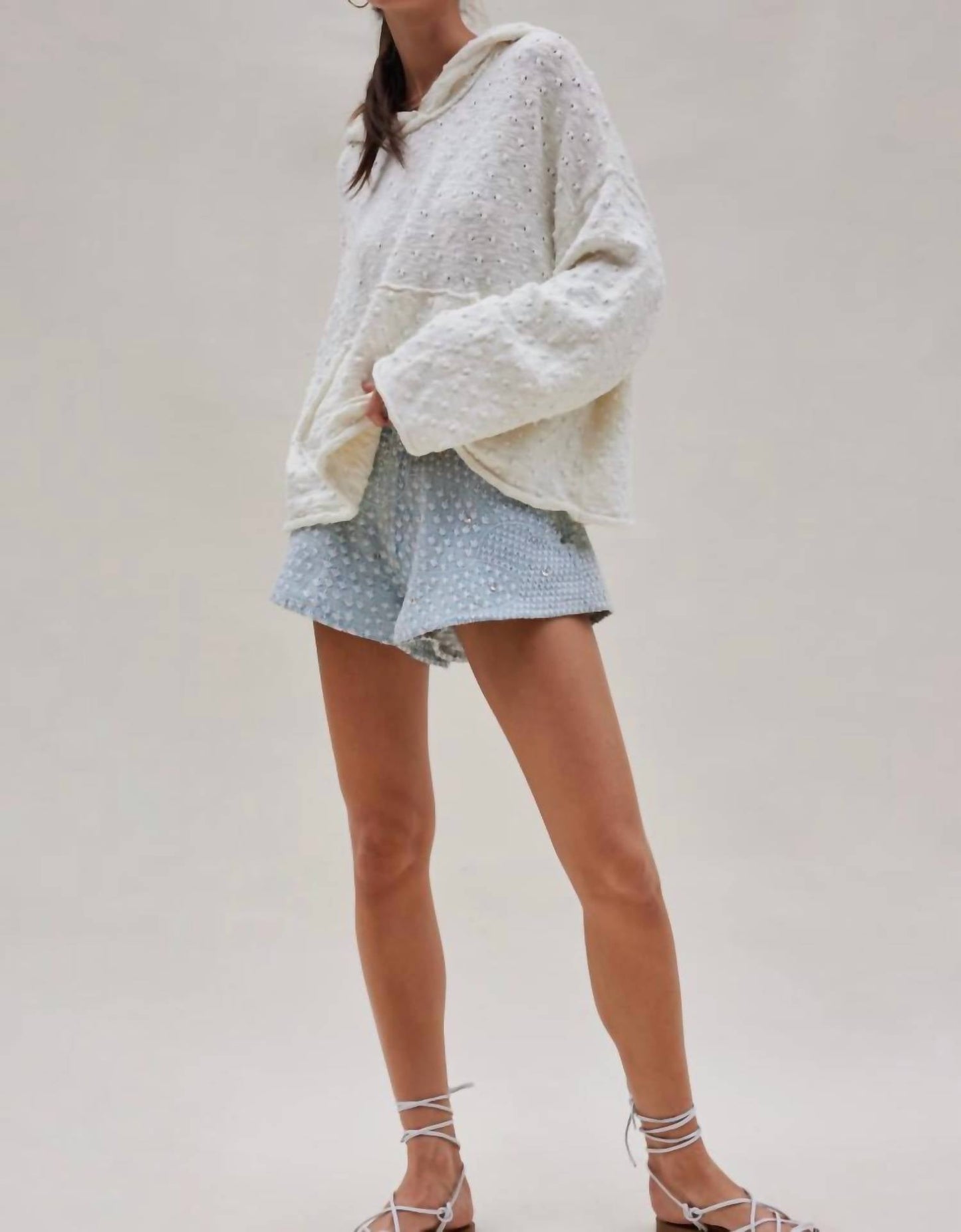 Free People - Arya Textured Knit Hoodie