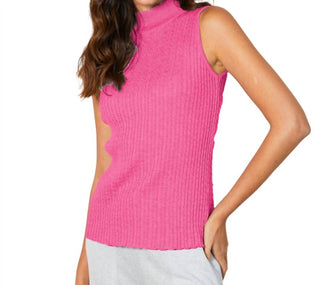 French Kyss - Sleeveless Braided Mock Neck Top