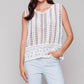 Charlie B - Sleeveless Floral Border Crochet Top