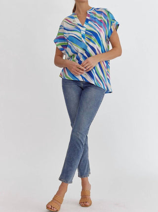 Entro - Tiger V-Neck Top