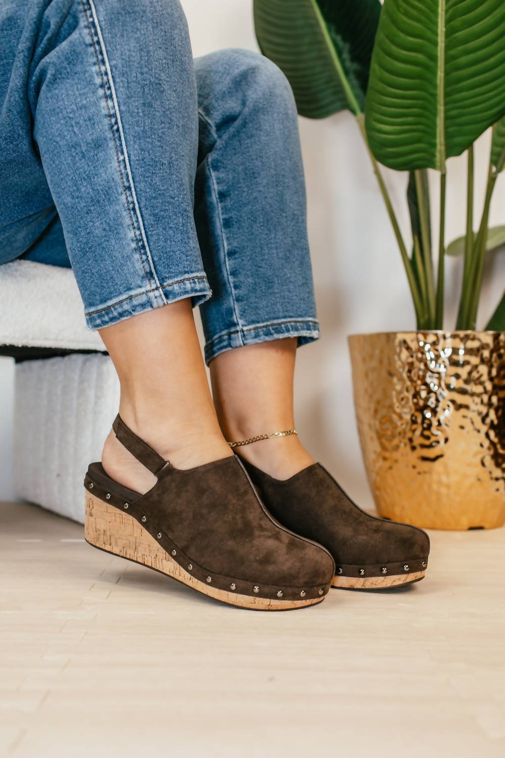 Corkys Footwear - Women's Make Em Blush Studded Slingback Clogs