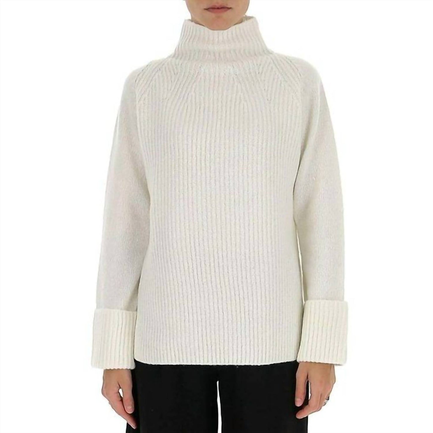 Vince - Funnel Neck Long Sleeve Rolled Cuffs 100% Wool