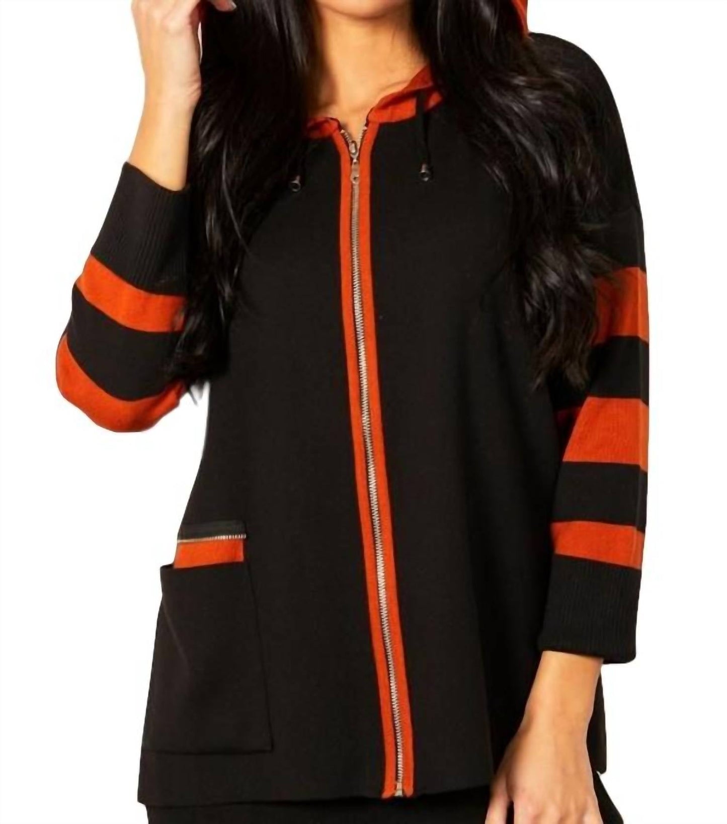 Angel Apparel - Stripe Zip Poncho