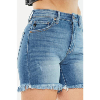 Kancan - Cheyenne High Rise Fray Hem Shorts Jeans
