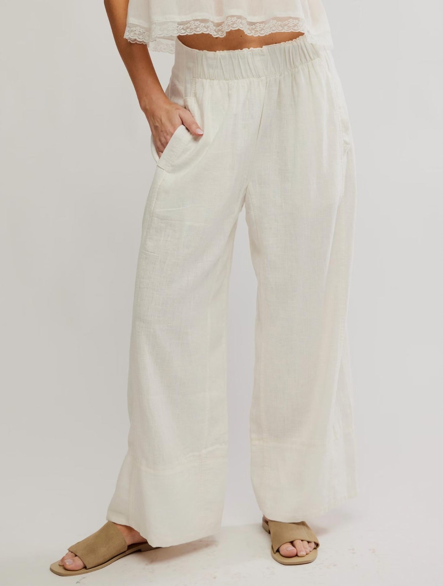 Free People - Days End Linen Pull On Pants