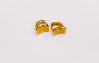 Golden Lock Rectangle Earrings – Elegant Gold-Plated Jewelry for Women