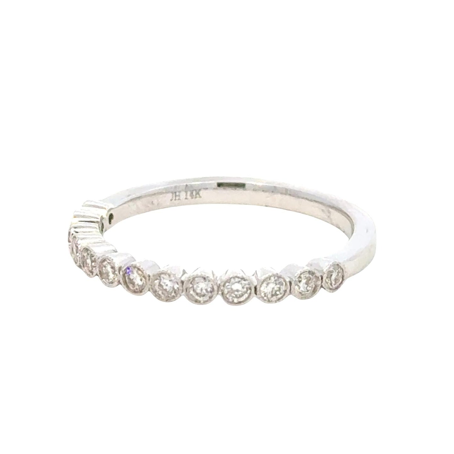 Aamiaa - 0.30 Carat Natural Diamond Round Brilliant And Baguette Band Ring - Size 6.5