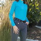 Kastel Denmark - Long Sleeve Shirred Shoulder 1/4 Zip Top