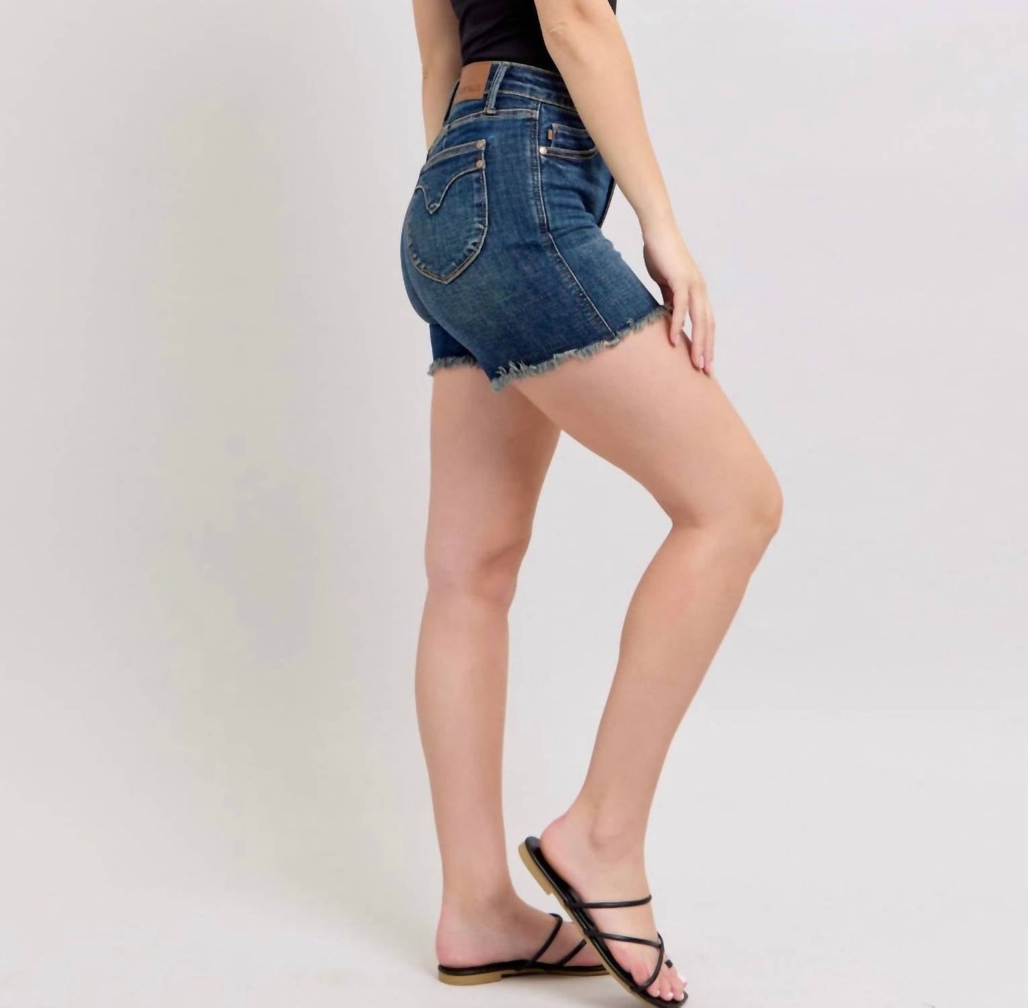 Judy Blue - High Waist Tummy Control Fray Hem Shorts