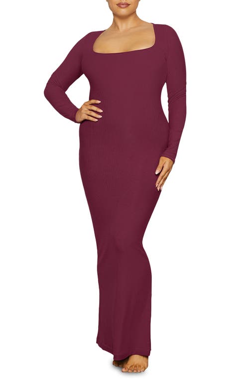 SKIMS Soft Lounge Long Sleeve Maxi Dress - Wine
