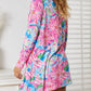 Double Take - Floral Open Front Cardigan