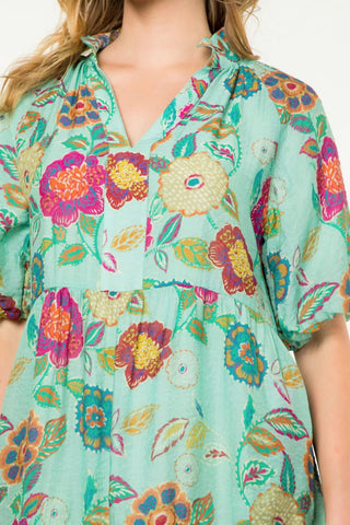 Thml - Hibiscus Puff Sleeve Floral Dress