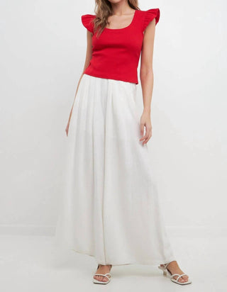 2.7 August Apparel - U-neckline Ribbed Knit Top