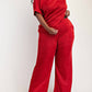 The Curve La - Plus Size Glitter Knit Short Sleeve Top And Wide Leg Pants Set