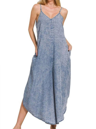 Trendsi - Zenana Lyocell Acid-Washed Jumpsuit