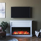 Ellsworth - Wide Electric Fireplace Insert With Mantel And Remote Control - White