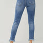 Risen - High Rise Distressed Frayed Hem Skinny Jeans