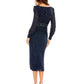 Mac Duggal - Long Sleeve Fitted Tea Length Dress